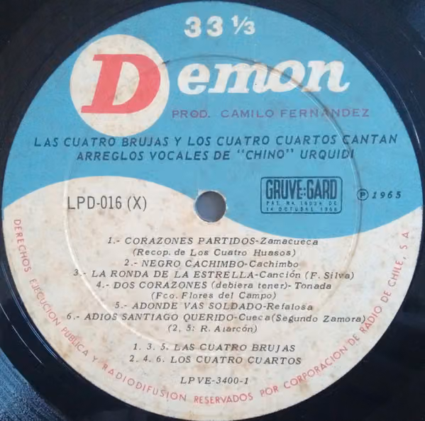 Las 4 Brujas and Los 4 Cuartos: vocal arrangements by "Chino" (album cover)