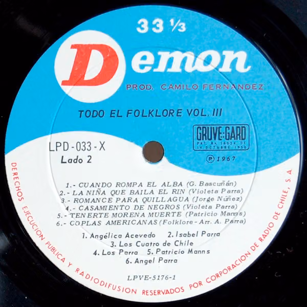 Todo El Folklore, vol. III, lado 2 (portada, años 1960)