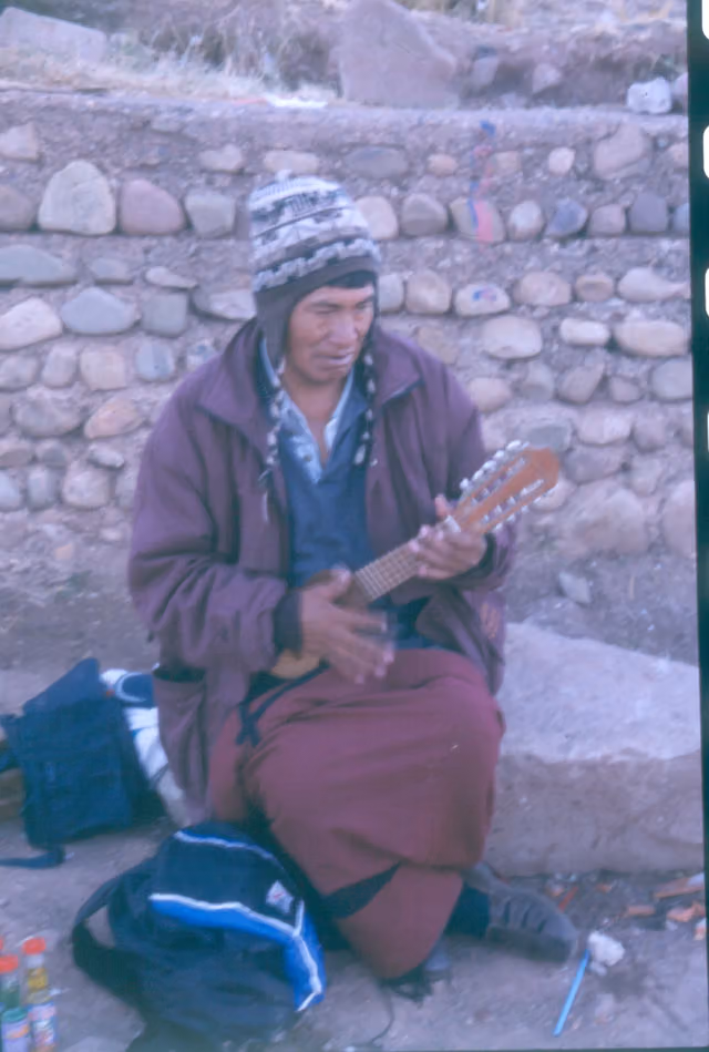 Street musician with charango, Copacabana (Bolivia)