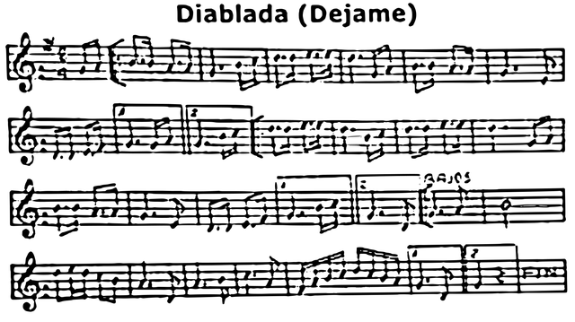 Diablada (Déjame), melodic transcription