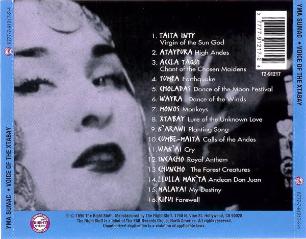 Yma Sumac – Voice of the Xtabay (Contraportada y lomo)