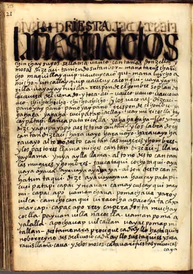 Fiesta de los Chinchaysuyus (Guaman Poma, p. 323)