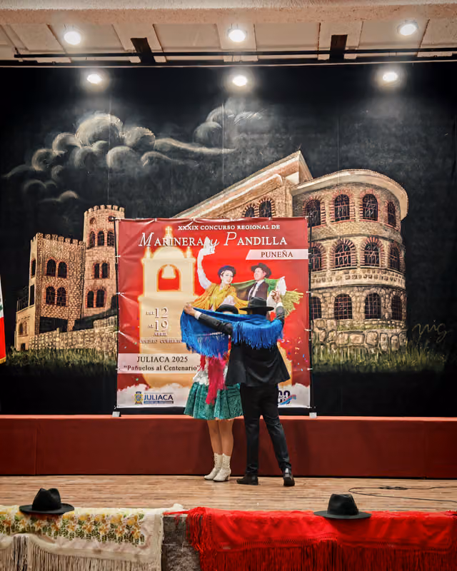 Dancers at the launch of the Marinera and Pandilla Puneña contest