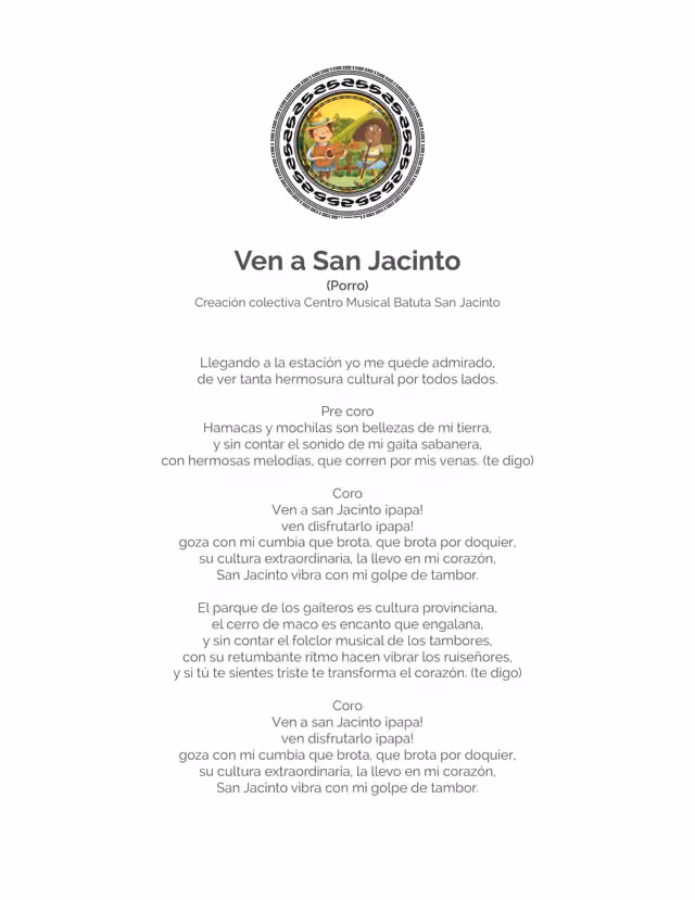 Batuta Armenia: Ven a San Jacinto (partitura) — Página 1