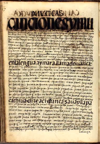 Canciones y música del Inka (Guaman Poma, p. 319)