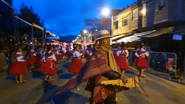 Copper-toned skin adorns Andean music
