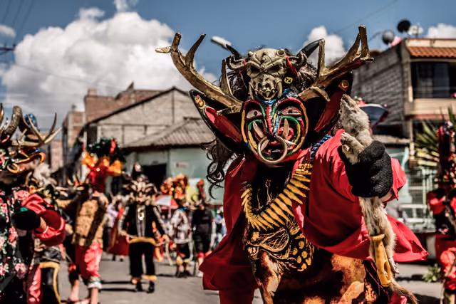 Detail of diabladas in Píllaro