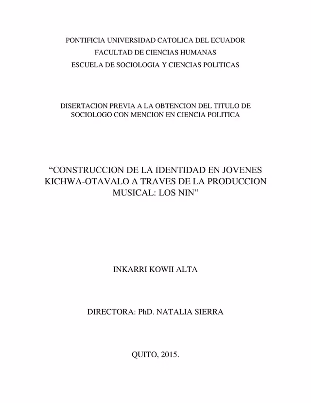 Building identity among young Kichwa-Otavalo through music production: Los Nin