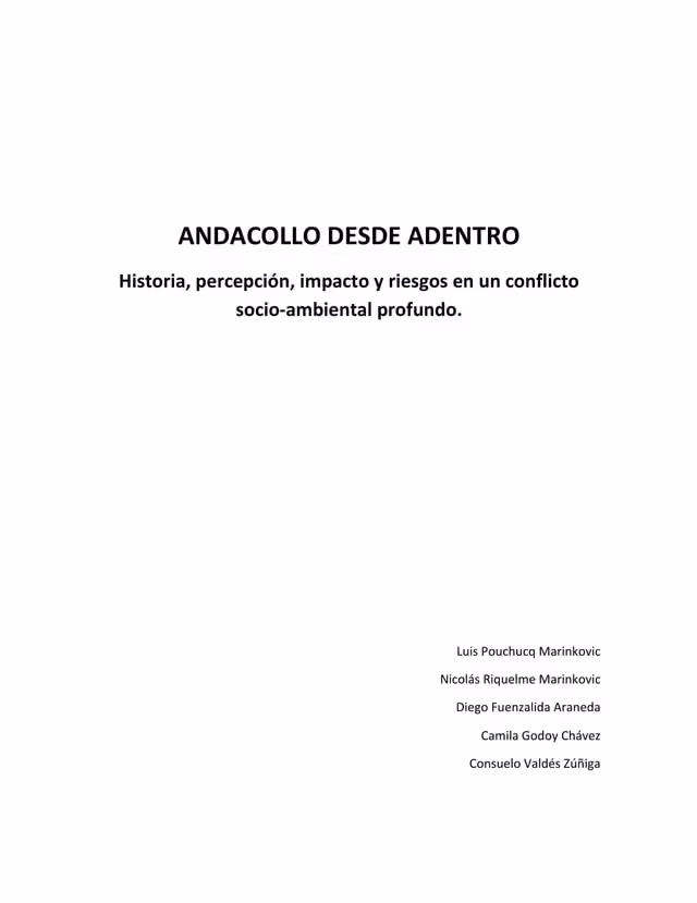 Andacollo from the inside: history, perception, impact and risks of a socio-environmental conflict