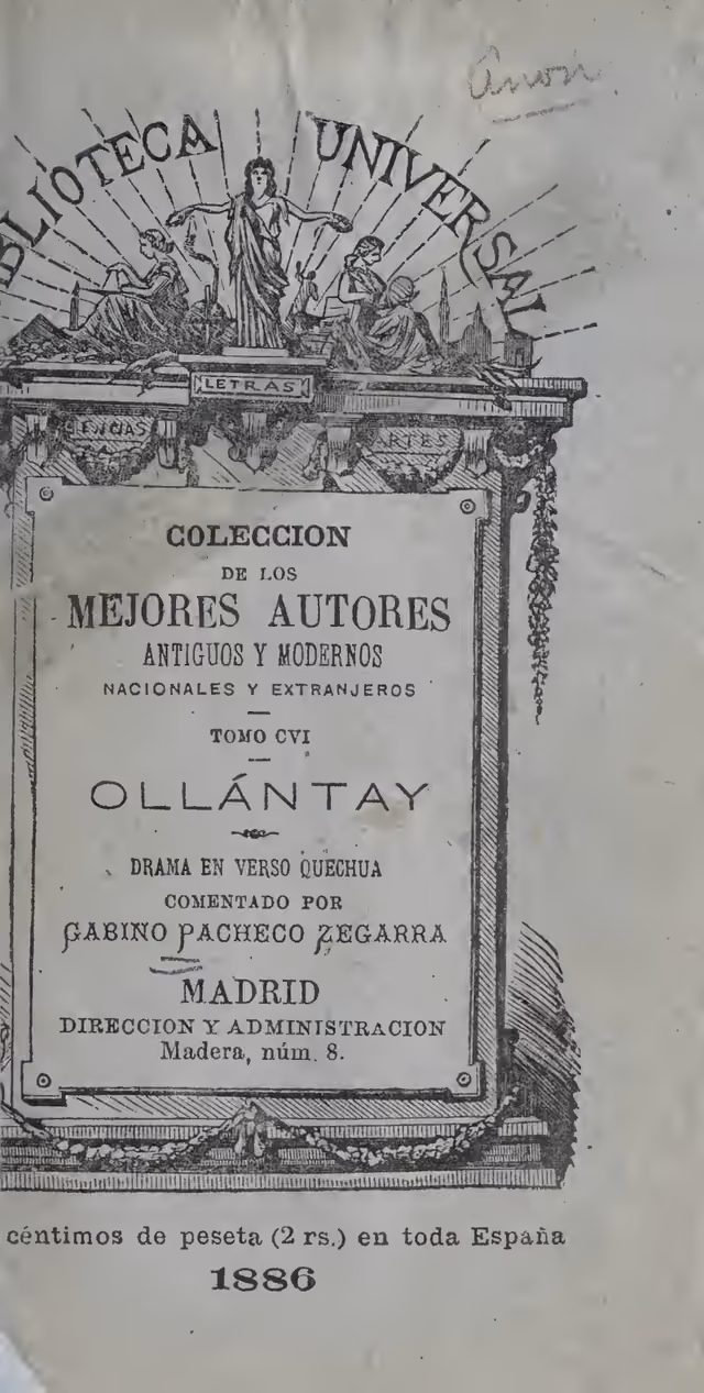 Ollántay: drama en verso quechua del tiempo de los Incas