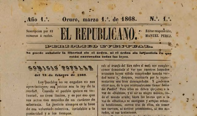Newspaper clipping: devil dances in Oruro (19th century)