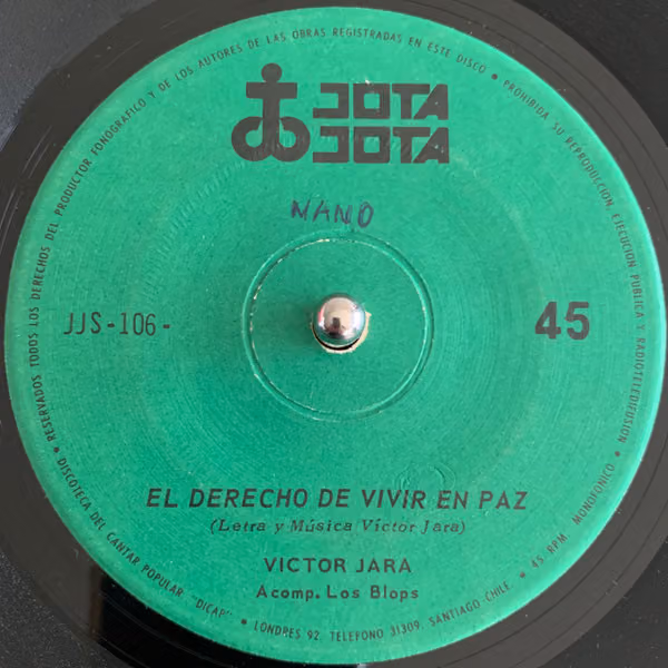 Victor Jara, El derecho de vivir en paz (vinyl)