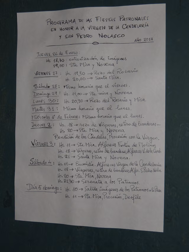 Programa de las fiestas patronales de Molinos