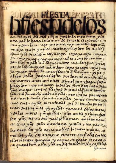 Fiesta de los Antisuyus (Guaman Poma, p. 325)