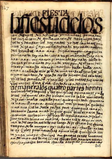Fiesta de los Kuntisuyus (Guaman Poma, p. 329)