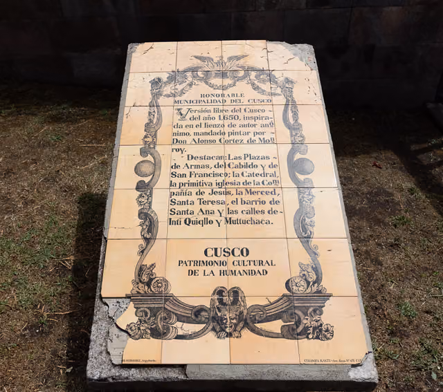 Cusco 1650 historical marker