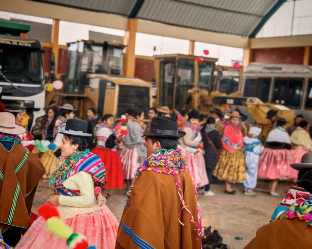 Challa on Carnival Monday at the Ácora municipal garage
