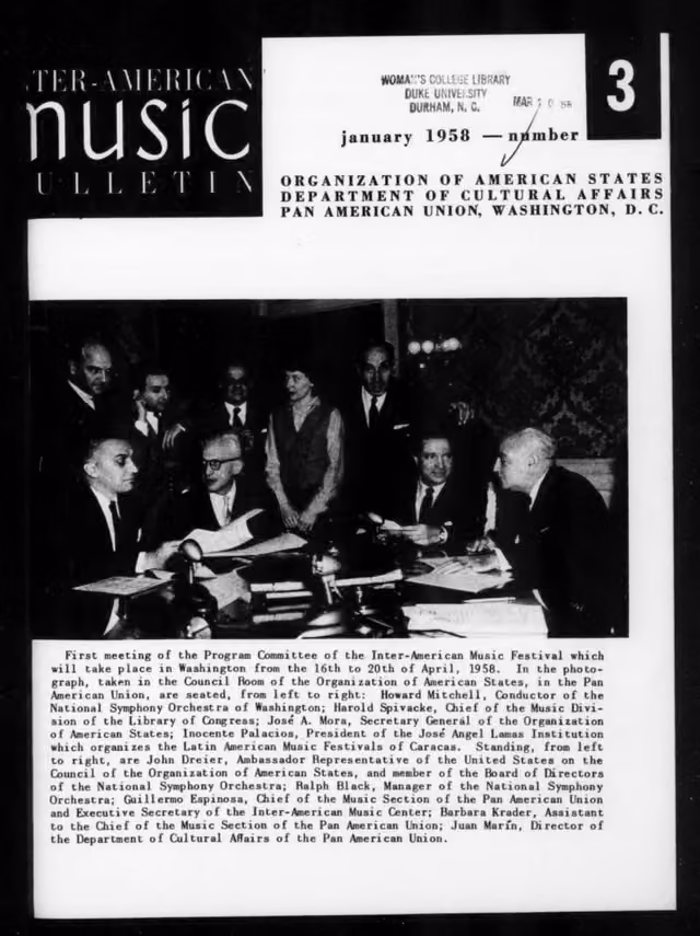 Inter-American Music Bulletin, no. 3 (January 1958)