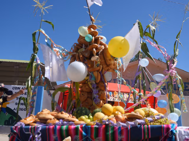 All Saints' altar with bread and fruit in Aiquile