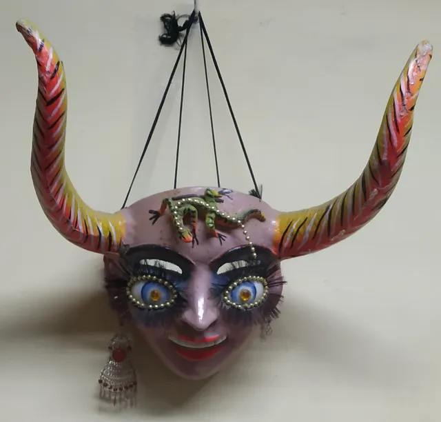 Diablesa mask from the Oruro carnival, plaster