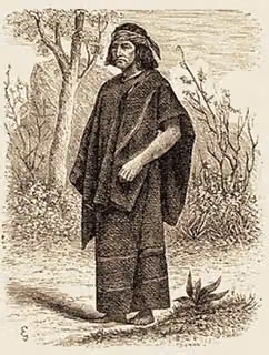 Mapuche man (engraving, late 19th century)