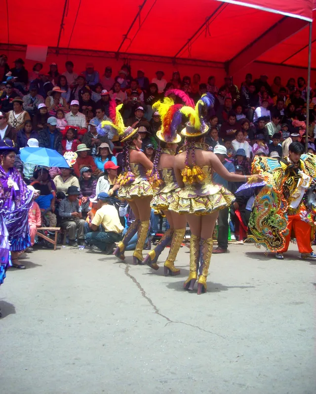 China morena dancers in the morenada, Candelaria festival in Puno