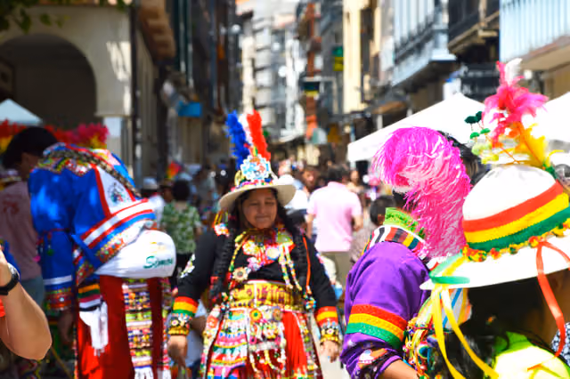 People in tinku costume
