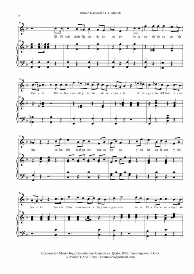 Ecuadorian National Anthem (Juan José Allende proposal, 1866) — Page 2