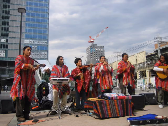 Wiñay band playing «El cóndor pasa» in Akihabara (2005)