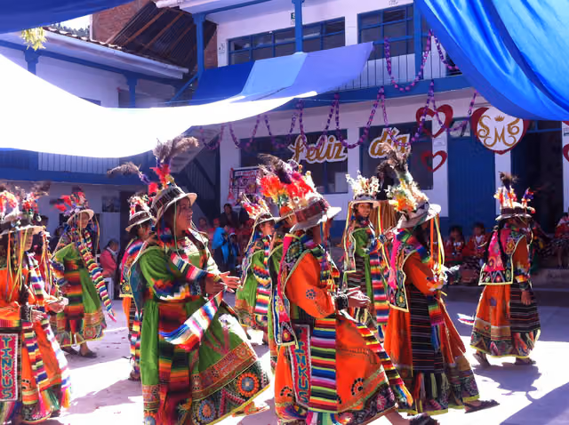 School traditional dance festival, Cusco