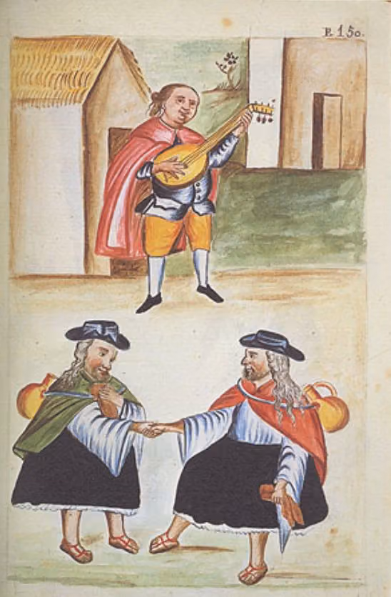 Dance of men dressed as women (Plate 150)