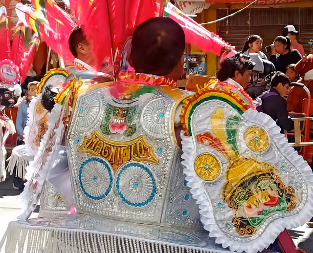 Detalle de bordado en traje de moreno