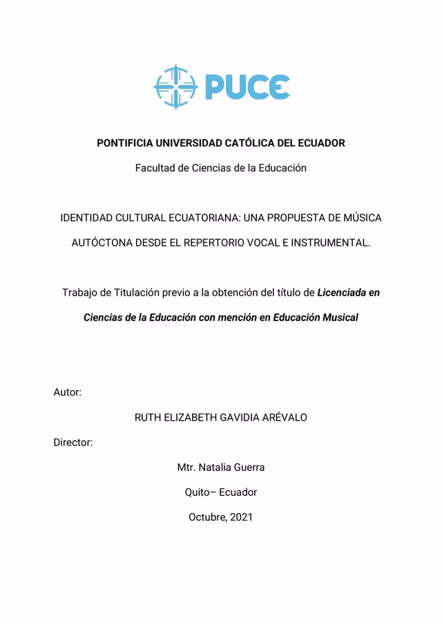 Ecuadorian cultural identity: proposal of autochthonous music with vocal and instrumental repertoire