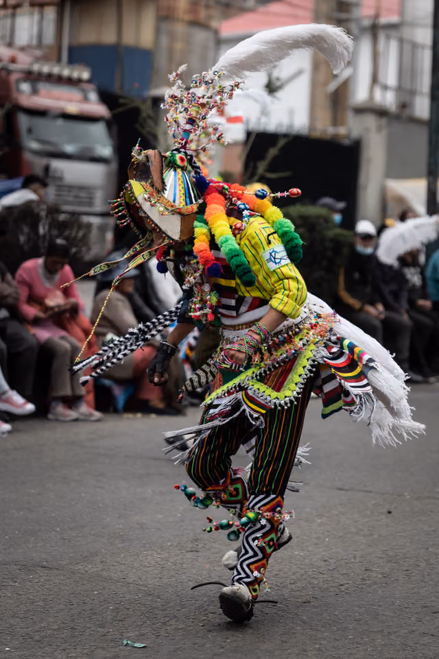 Tinku dancer at the La Paz carnival