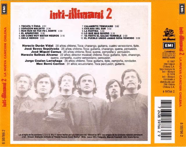 Inti-Illimani 2: The New Chilean Song (back and spine)