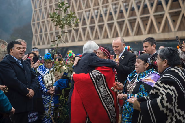 President Piñera at a Mapuche ceremony (2018)