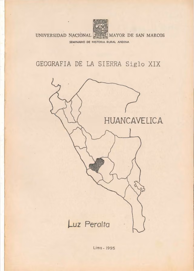 Highland geography, 19th century: Huancavelica