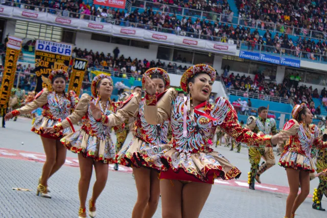 Caporales dancers at the Virgin of Candelaria festival