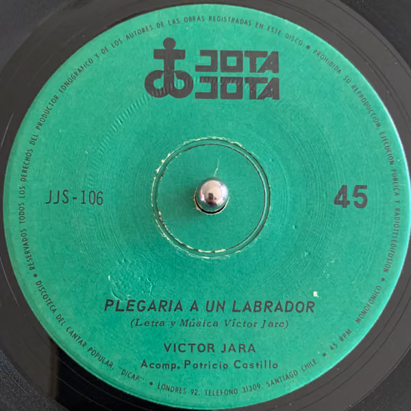 Víctor Jara: El derecho de vivir en paz (vinyl record, 1)
