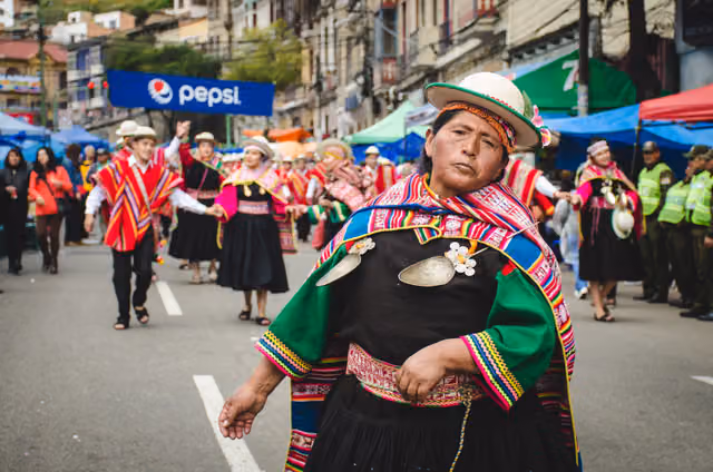 Kantus dancer, elderly woman dancing in the street