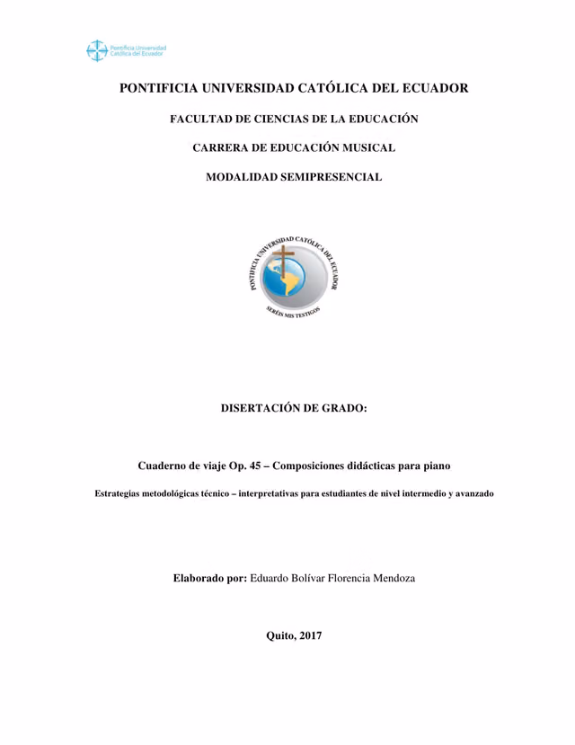 Cuaderno de viaje Op. 45 for piano: technical-interpretative teaching strategies