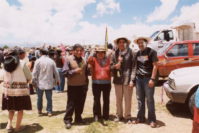 Juan de Dios Yapita, Mario Vilca and others at the Abra Pampa carnival (c. 2008)