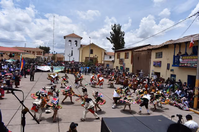 Patron saint fiesta in the main square of Yanaoca (Cusco)