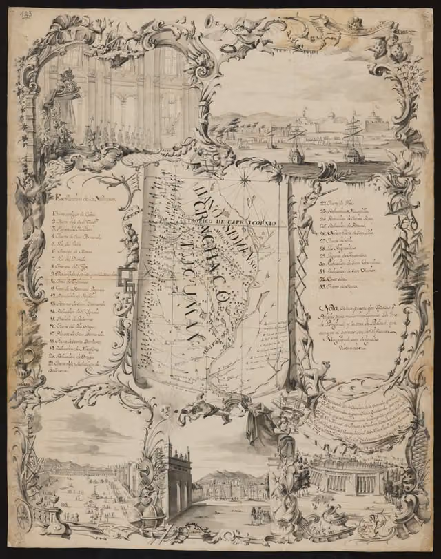 Map of Tucumán, the Gran Chaco and the Río de la Plata (César, 1775)