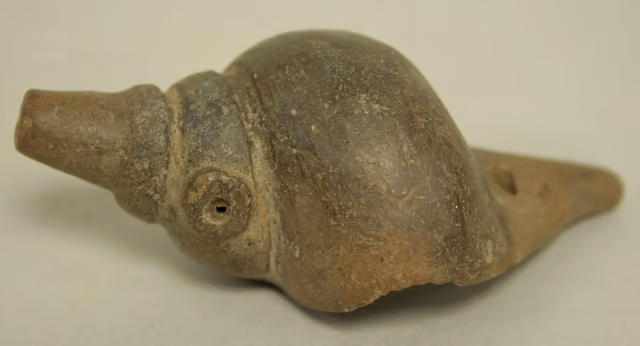 Ceramic whistle in the form of a shell, object 1983.497.23