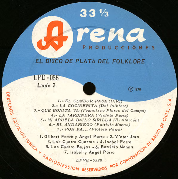 Disco de Plata del Folklore, lado 2 (carátula, c. 1960-1970)