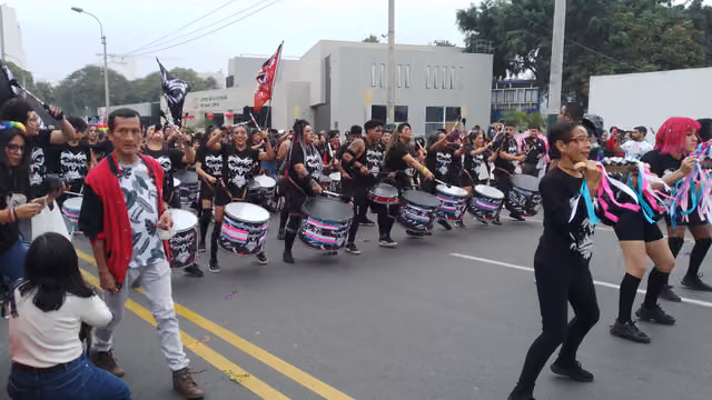Lucha y Tambo band at the Lima Pride 2022