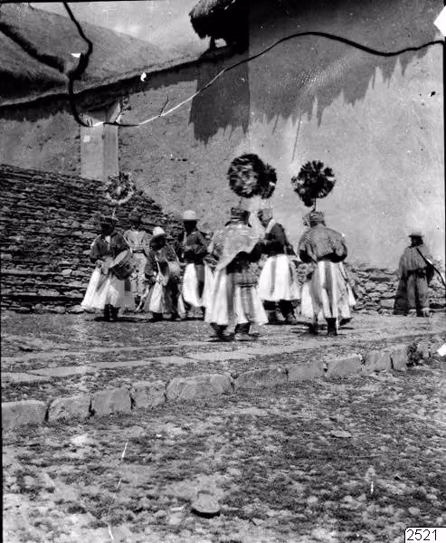Indigenous dance at the Easter party, Pelechuco (Bolivia)