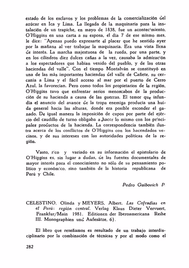 Brotherhoods in Peru: the central region
