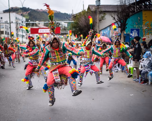 Tinku dancers dancing